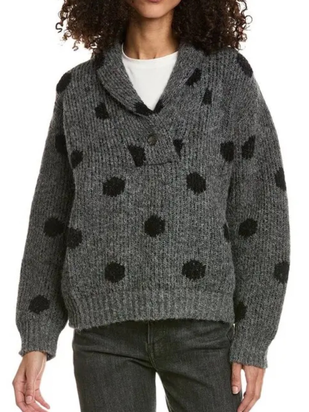 THE GREAT. Polka Dot Alpaca Sweater